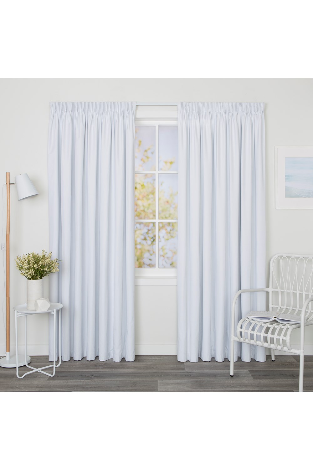 Blockout Lining Curtain White - Readymade Pencil Pleat Lining Curtain